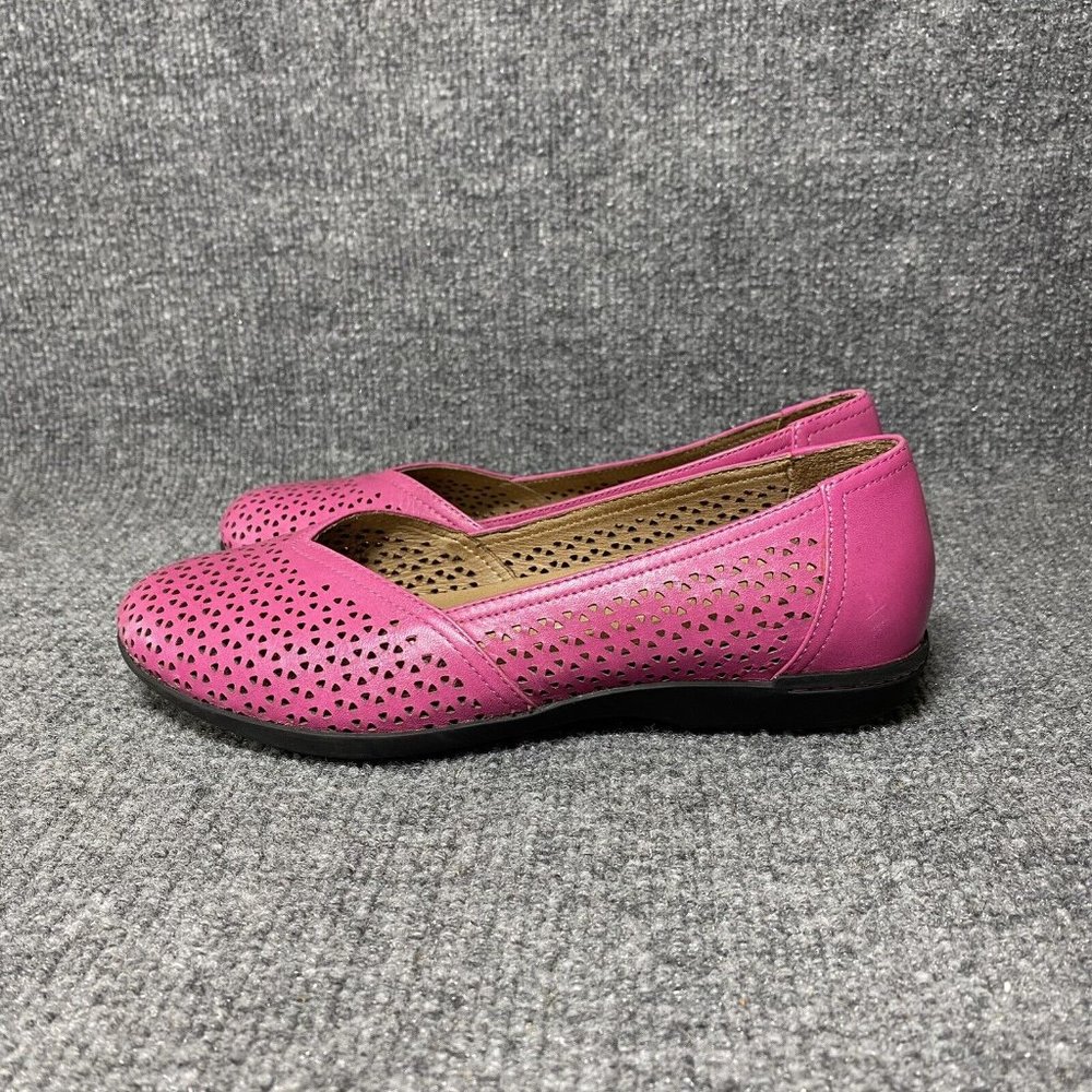 Dansko Neely Perforated Leather Flats Womens 36 / US 6 Pink Slip On Shoes - Picture 3 of 11